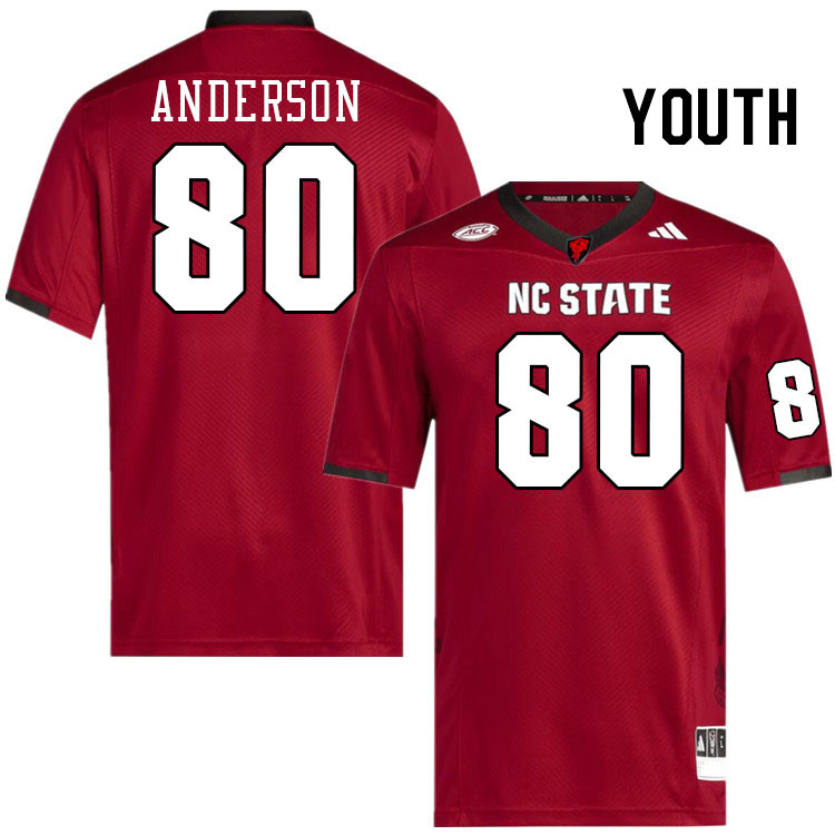 Youth #80 Terrell Anderson NC State Wolfpack College Football Jerseys Stitched-Red